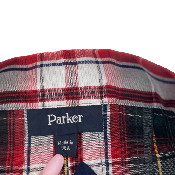 Parker Tartan Red Plaid High Waist Pleated Skirt Juniors Size 3 School Uniform - Picture 5 of 10